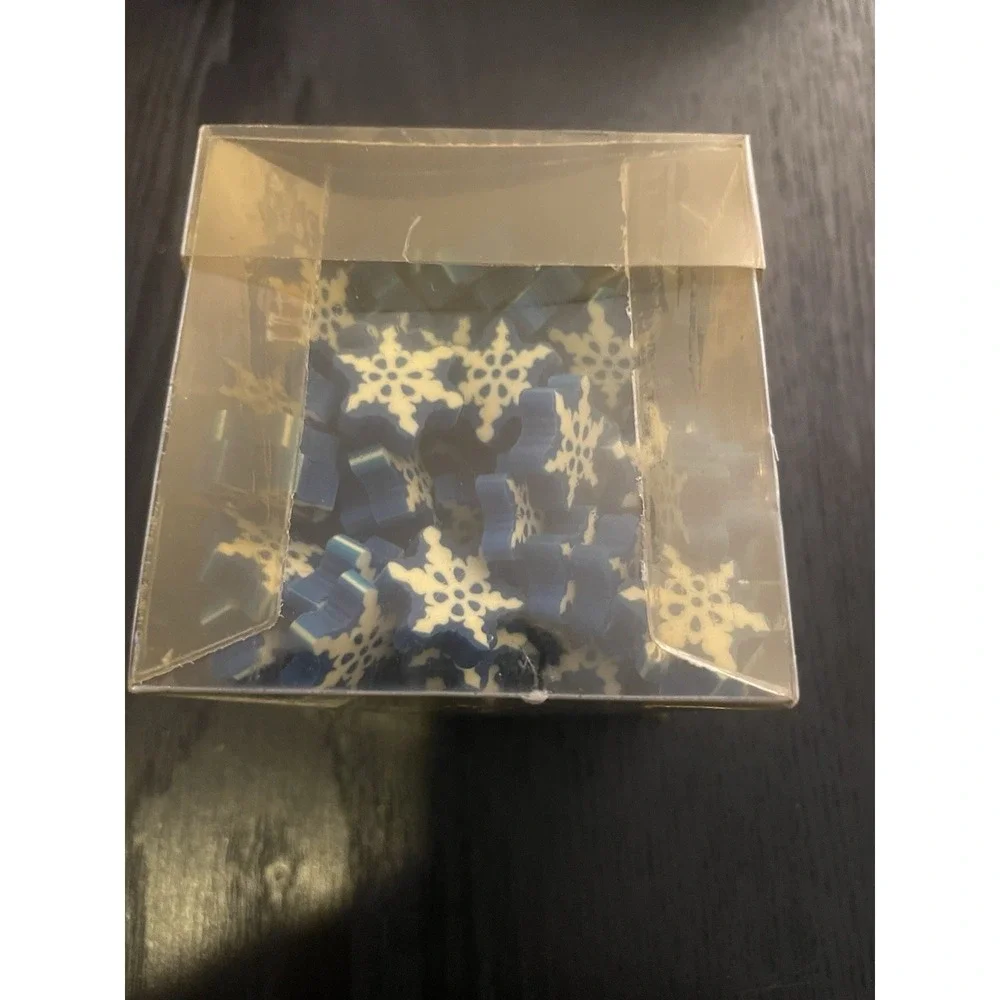 Vtg Mini Snowflake Holiday Christmas Rubber Pencil Eraser Lot Of 144 Sealed